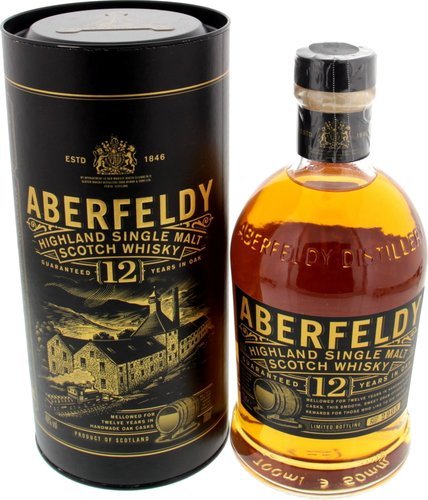 Spirituosen der Serie Aberfeldy Highland Single Malt Whisky