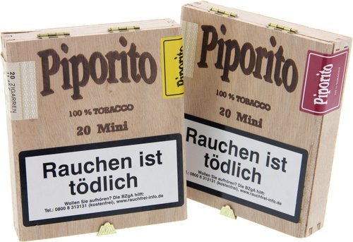 Zigarillos der Serie Woermann Cigars Piporito 100% Tobacco