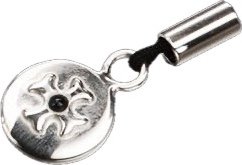 Zigarrenzubehör Merchandise  Sillems Handycharms 925er (Anhänger) runde Platte mit Kreuz und Saphir  (1466)