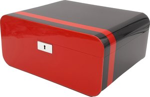 Zigarrenzubehör Humidor  Guy Janot schwarz/rot Lack für 50 Zigarren (621)