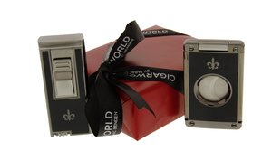 Zigarrenzubehör Geschenkideen  Habanos Montecristo Jet Flame Lighter und Cigar Cutter
