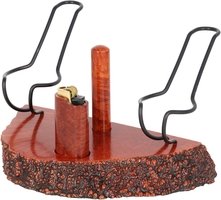 Pfeifenzubehör Pfeifenständer  Classic KadaRone Wood for 2 Pipe with Tamper and Lighter (644896)