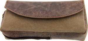 Pfeifenzubehör Pfeifentaschen  Guy Janot 1er braun Buffalo / Canvas  (6214)