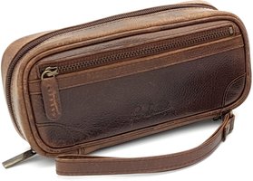 Pfeifenzubehör Pfeifentaschen  Guy Janot 2er braun Buffalo / Canvas  (6932)