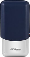 S.T. Dupont Zigarren Etui Metall 3er Bleu/chrom (183023)