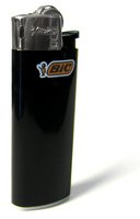 Zigarrenzubehör Feuerzeug  BIC schwarz (mit silbernem Rand oben)