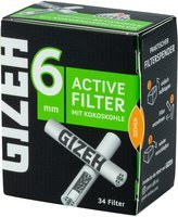 Gizeh Pfeifenfilter 6mm Aktivkohle-Filter (34 Stück) (101861)