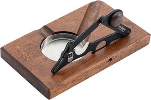 Zigarrenzubehör Schneider  Fox Knives Cutter Stainless Steel black with wood support (749/1SM BSW)