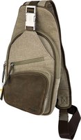 Passatore Pfeifentasche Schultertasche Canvas Jägerleder/grau-oliv (639963)