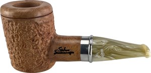 Pfeifen Freehand Pfeifen  Stefano Santambrogio rustiziert natural medium chubby Poker (interne Nr. 175)