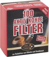 Pfeifenzubehör Pfeifenfilter  Ermuri 9 mm Aktivkohle Filter 100 Stück (374)