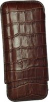 Zigarrenzubehör Etui  Martin Wess 3er Kroko braun (597) (10438)