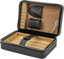 Zigarrenzubehör Etui  Passatore 4er Lederoptik schwarz (560012)