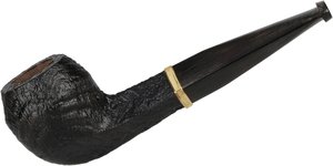 Heibe Pfeifen Bulldog Sandblasted Schwarz Horn Stem