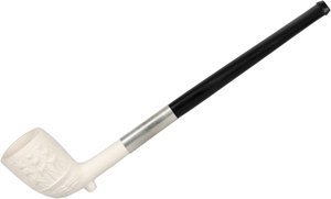 Pfeifen Serienpfeifen  Old German Clay Pipes Schiff + Anker Ton Weiss Ebonit Mundstück