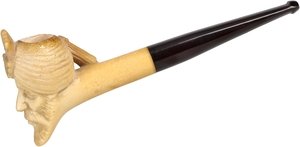 Heibe Meerschaum Pipe gerade, schwarzes Mundstück (Nr. 136)