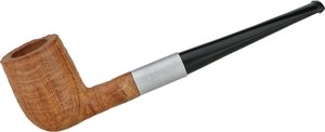 Old German Clay Pipes Basic Briar Billiard Aluhülse, Toper Ebonit 9mm