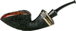 Pfeifen Freehand Pfeifen  Sabina Pipes Partially Sandblasted Oval Dublin with Mammoth Tusk