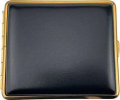 vom Hofe Manufaktur Zigarilloetui 18er Soft-Leder schwarz Rahmen vergoldet (605605)