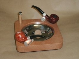 Pfeifenzubehör Aschenbecher  Guy Janot 2er eckig mit Stopfer (7029)