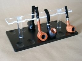 Pfeifenzubehör Pfeifenständer  Guy Janot 12er Buche schwarz Plexiglas weiß (7126)