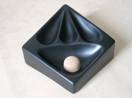 Pfeifenzubehör Aschenbecher  Guy Janot 3er Keramik Geo Raute Schwarz (11002)