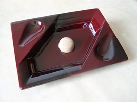 Pfeifenzubehör Aschenbecher  Guy Janot 2er Keramik Geo Rechteck Bordeaux (11027)