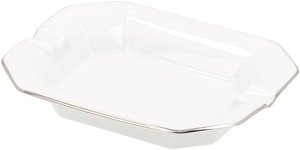 Zigarrenzubehör Aschenbecher  Classic Porzellan weiß mit Platinrand klein (617019)