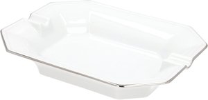 Zigarrenzubehör Aschenbecher  Classic Porzellan weiß mit Platinrand groß (617021)