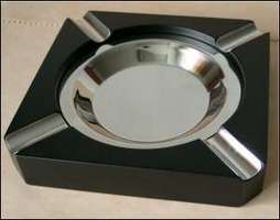 Zigarrenzubehör Aschenbecher  Guy Janot 4er Ascher eckig schwarz (7107)