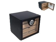 Zigarrenzubehör Humidor  Classic Lack schwarz (92000) Premium mit 2x Acrylpolymerbefeuchtern