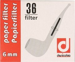Denicotea pipe filter 6mm Papierfilter (36er Packung) (101506)