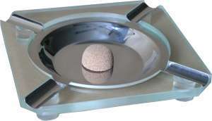 Pfeifenzubehör Aschenbecher  Guy Janot 4er eckig Plexiglas grün (7019)