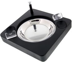 Pfeifenzubehör Aschenbecher  Guy Janot 2er schwarz quadratisch mit Stopfer (7129)