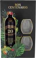Ron Centenario Rum Fundacion 20 Jahre (0,7 l / 40 % vol.) Geschenkset mit 2 Gläsern