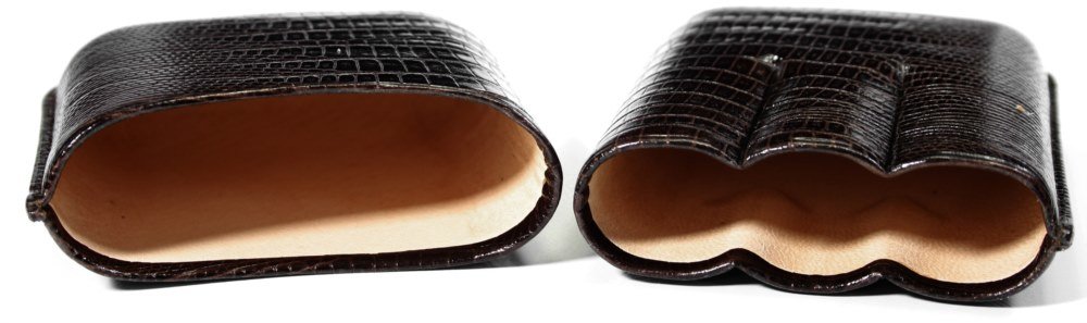 Martin Wess Short Robusto Lederetui Kollektion 3er Eidechse braun (lizard) (589) (10313)