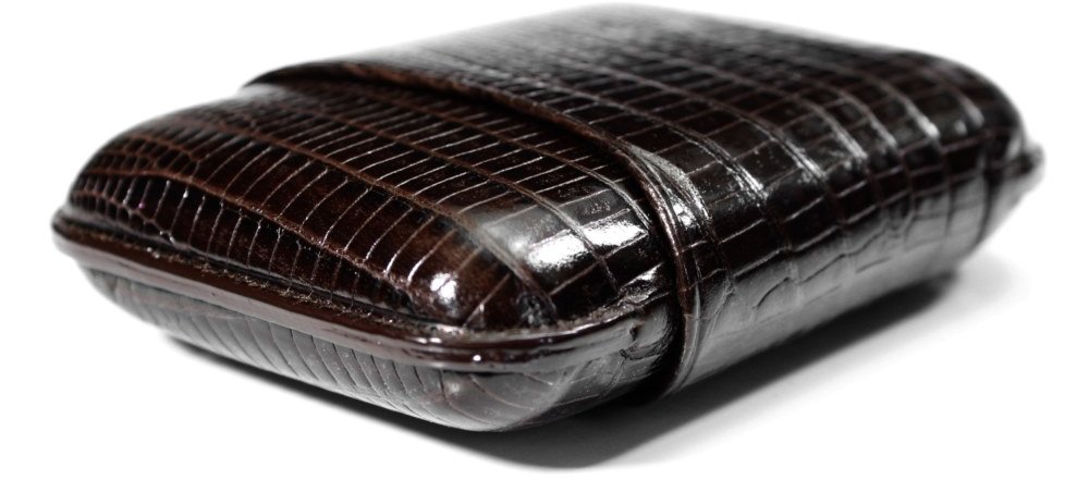 Martin Wess Short Robusto Lederetui Kollektion 3er Eidechse braun (lizard) (589) (10313)