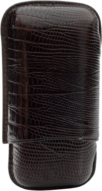 Martin Wess Short Robusto Lederetui Kollektion 2er Eidechse braun (lizard) (588) (10309)