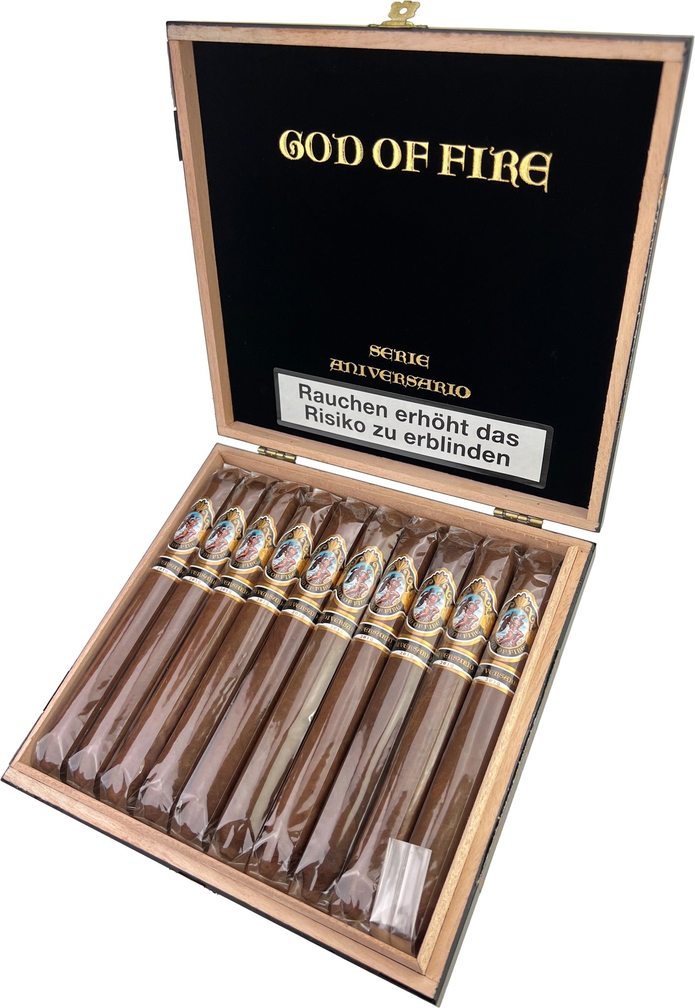 God of Fire by Arturo Fuente Serie Aniversario 54 Figurado 2019 (Limited Edition 2022) Kiste offen