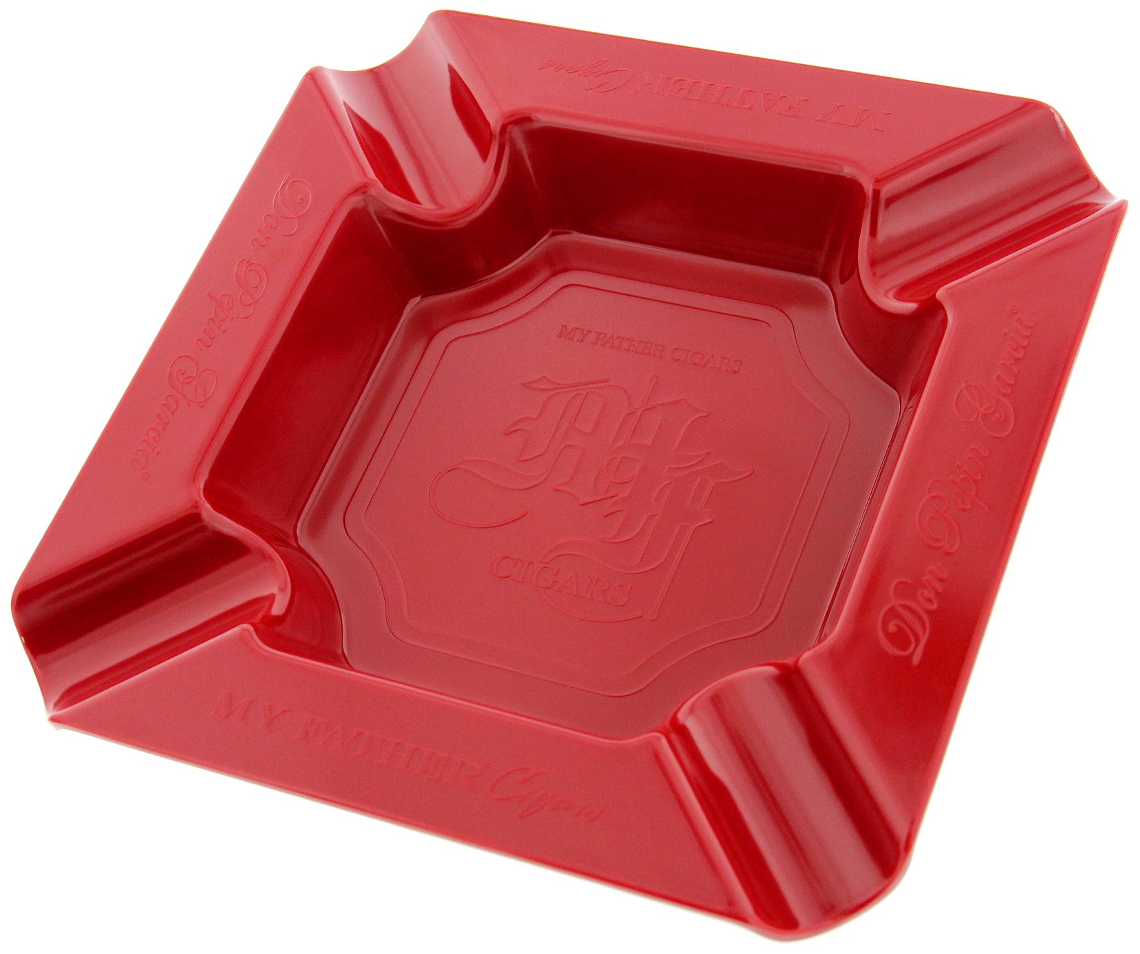 Don Pepin Zigarrenascher My Father Cigars 4er Ascher (Melamin ROT) Detailansicht