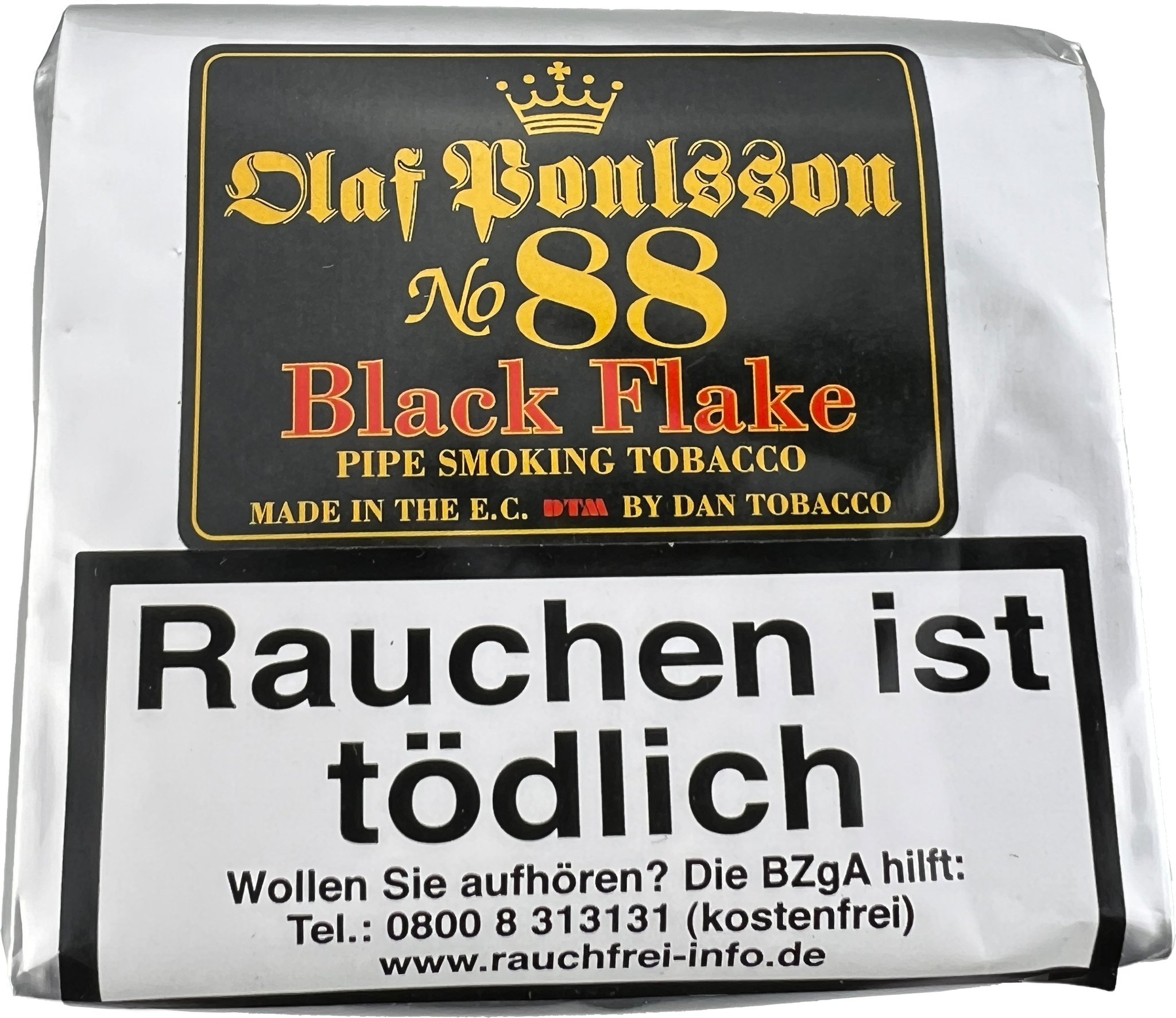 Dan Tobacco DTM Pfeifentabak Olaf Poulsson No. 88 Black Flake 250g Pouch