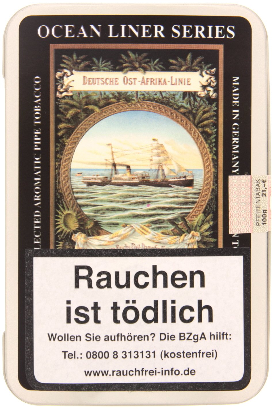 Dan Tobacco Ocean Liner Series Black & Bright 100g Dose (8071-100)