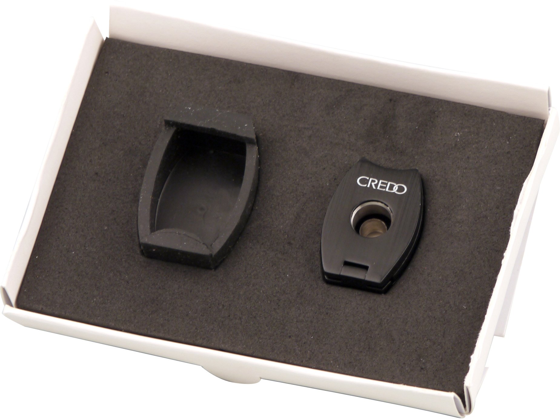 Credo Zigarrenbohrer oval 3-in-1 Punch Schwarz (592551) Verpackung offen