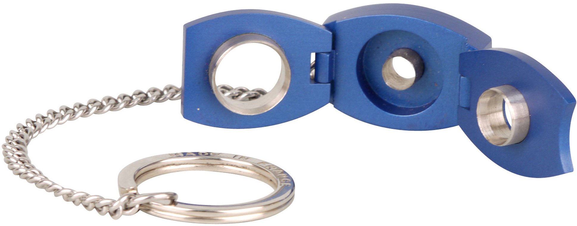 Credo Zigarrenbohrer oval 3-in-1 Punch mit Kette BLAU (592562) offen