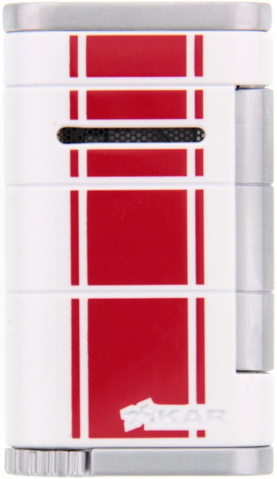 Xikar Allume (Single Jet) white red stripes (532WHRD)