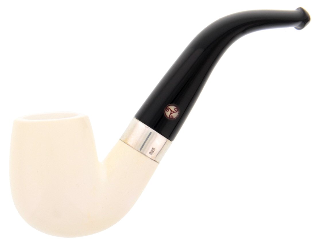 Rattray's White Goddess (Meerschaum) Bent Smooth Silver