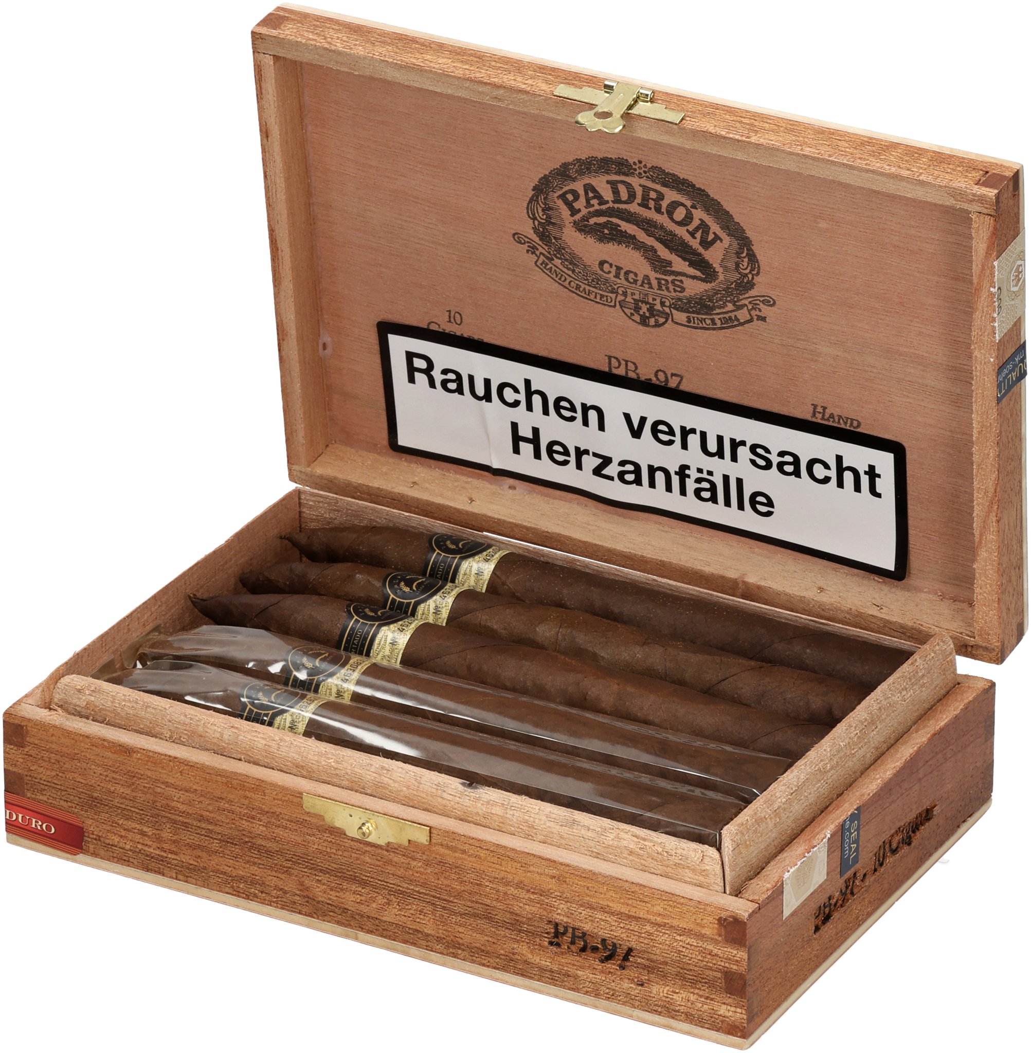 Black PB 97 Maduro Box open