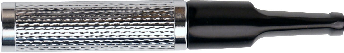 Denicotea Zigarrenspitze Cigarillo-Sattel fur 6mm Cigarillos silber guillochiert (013090)