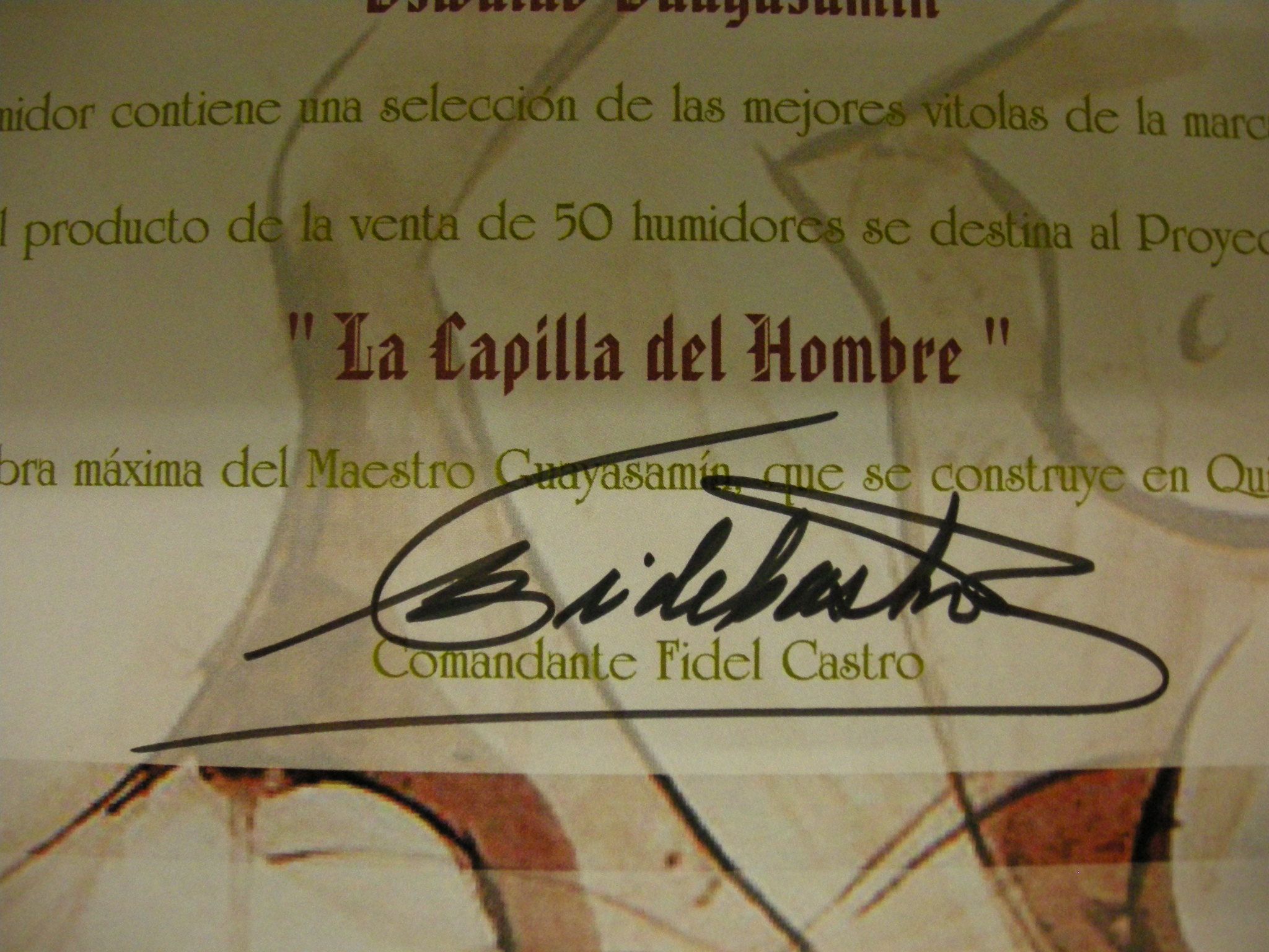 Signature Comandante Fidel Castro