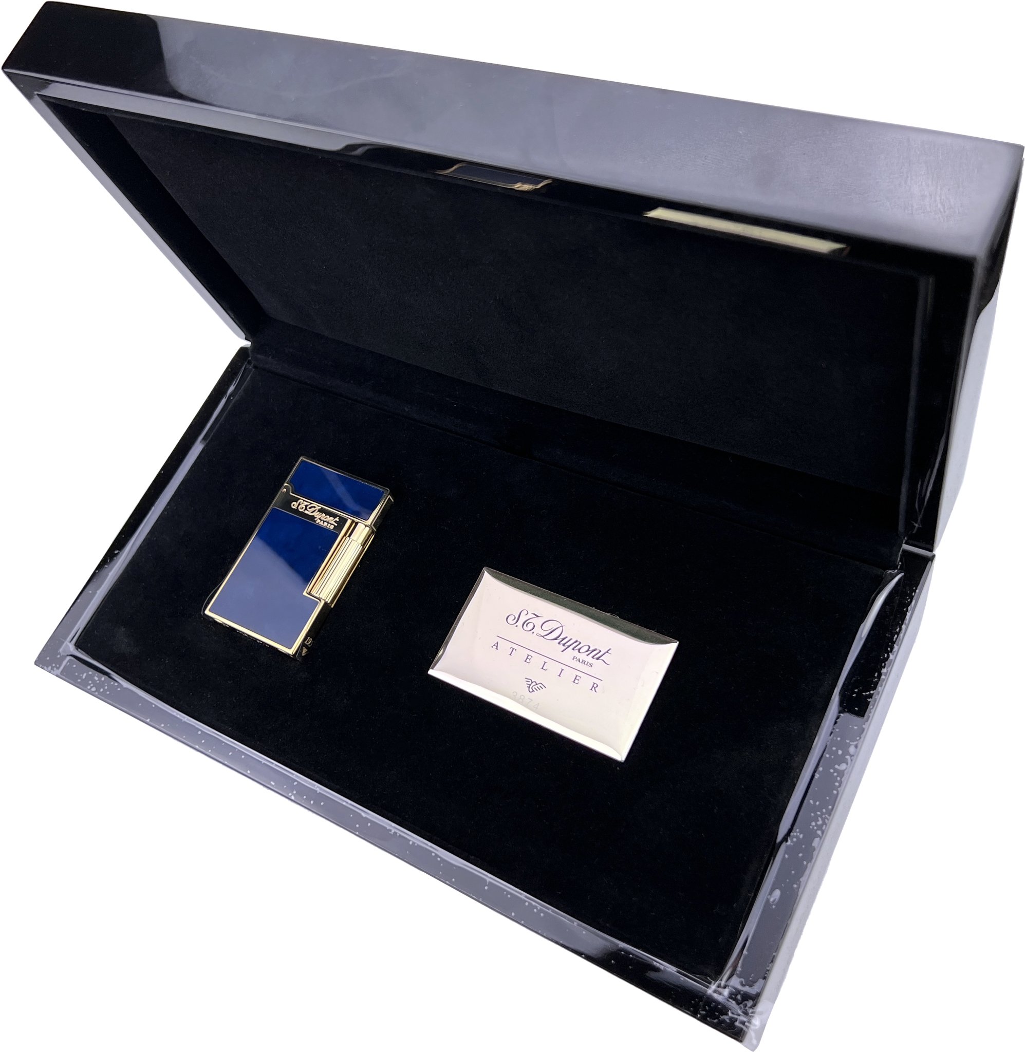 S.T. Dupont Atelier Collection Chinalack blau vergoldet (016134) (Ausstellungsstück) Kiste